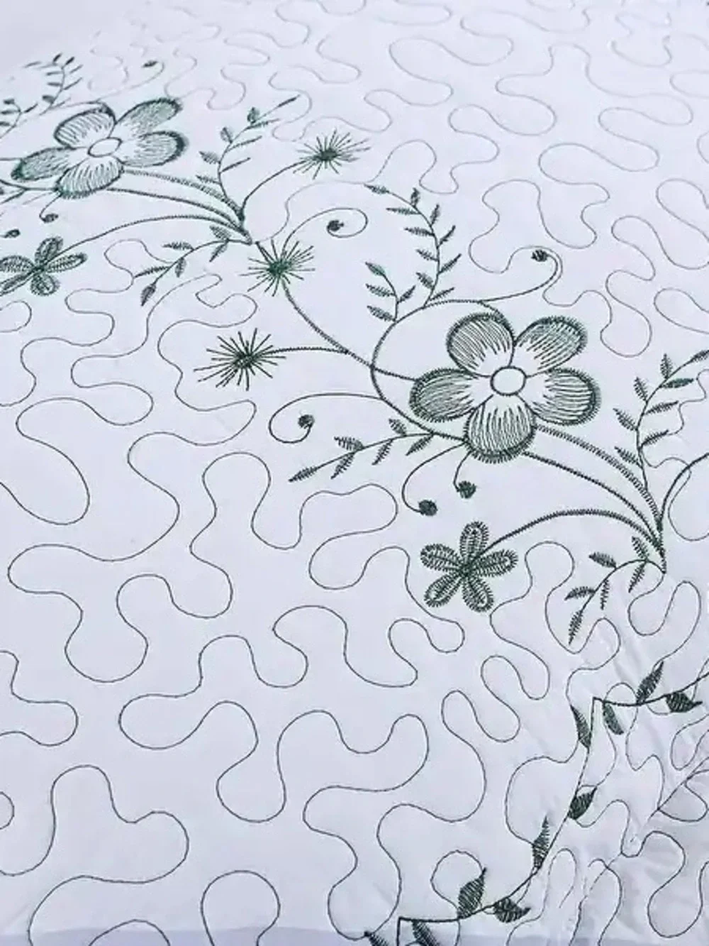 Embroidered Floral White Pillow Shams - Set of 2